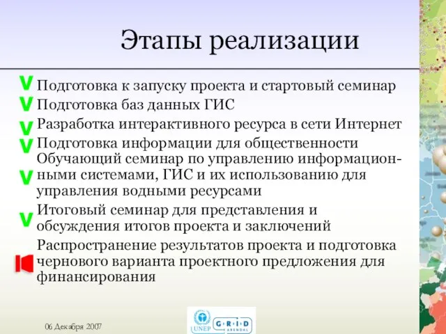 Этапы реализации Подготовка к запуску проекта и стартовый семинар Подготовка баз данных