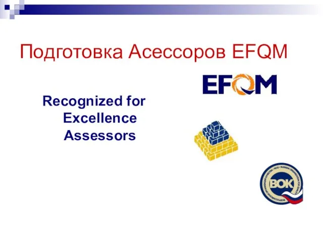 Подготовка Асессоров EFQM Recognized for Excellence Assessors