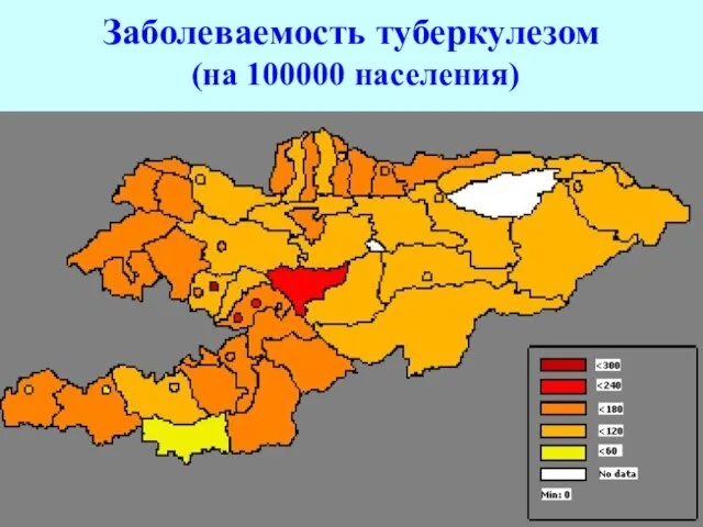 Заболеваемость туберкулезом (на 100000 населения) No data