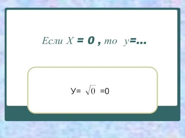 Если Х = 0 , то у=… У= =0