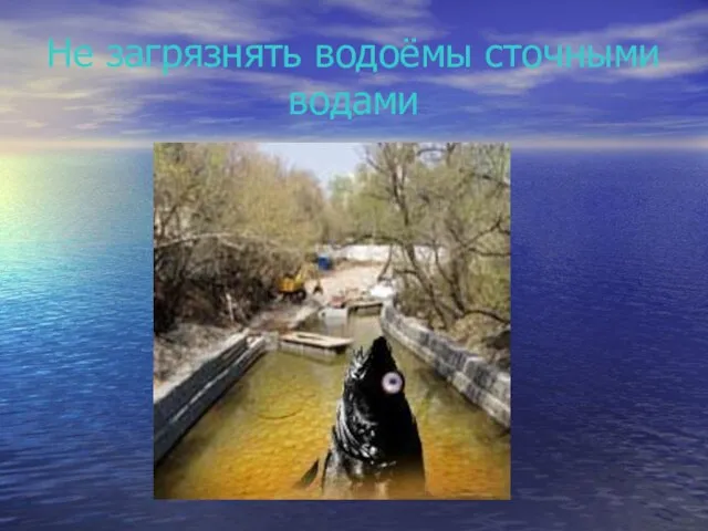 Не загрязнять водоёмы сточными водами