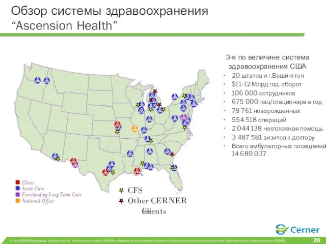 Обзор системы здравоохранения “Ascension Health” 3-я по величине система здравоохранения США 20