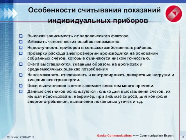 Особенности считывания показаний индивидуальных приборов Высокая зависимость от человеческого фактора. Избежать человеческих