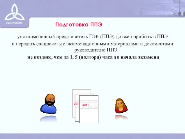 уполномоченный представитель ГЭК (ППЭ) должен прибыть в ППЭ и передать спецпакеты с