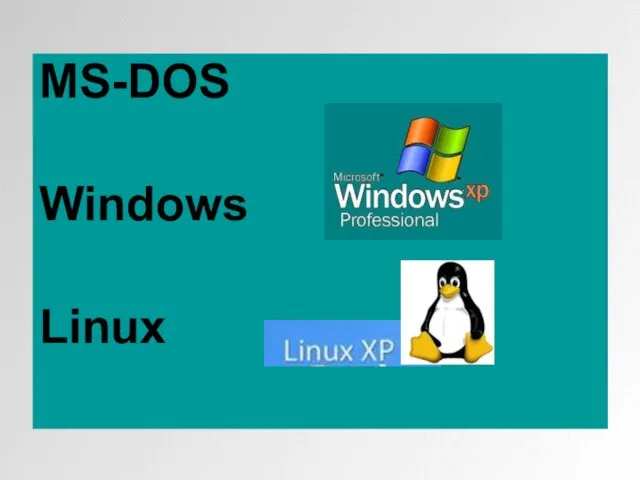 MS-DOS Windows Linux