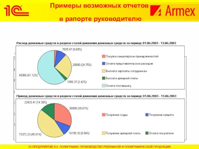 Примеры возможных отчетов в рапорте руководителю