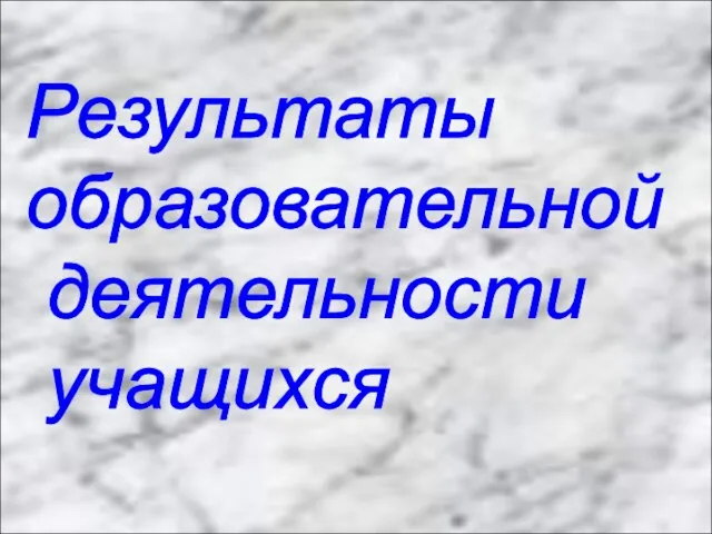 Результаты образовательной деятельности учащихся