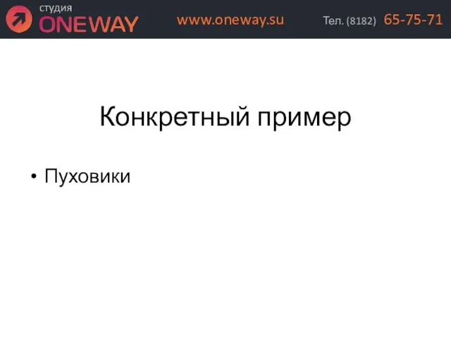 Конкретный пример Пуховики