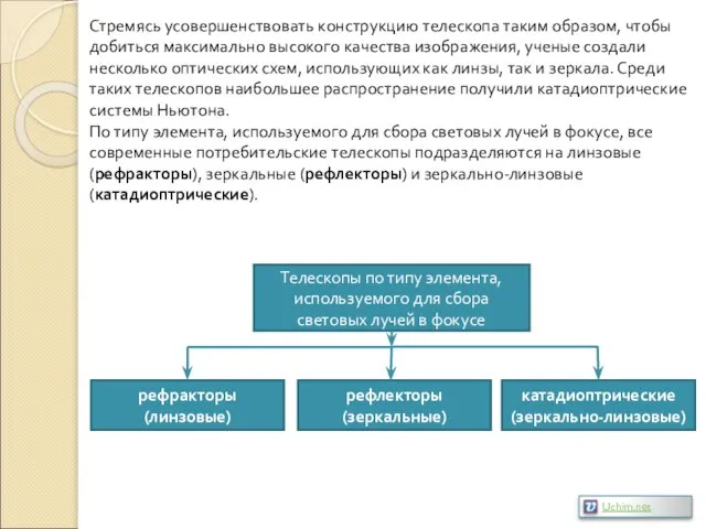 Стремясь усовершенствовать конструкцию телескопа таким образом, чтобы добиться максимально высокого качества изображения,