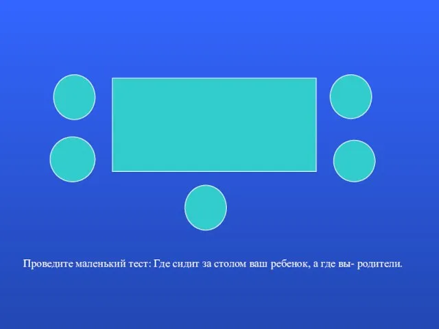 Проведите маленький тест: Где сидит за столом ваш ребенок, а где вы- родители.