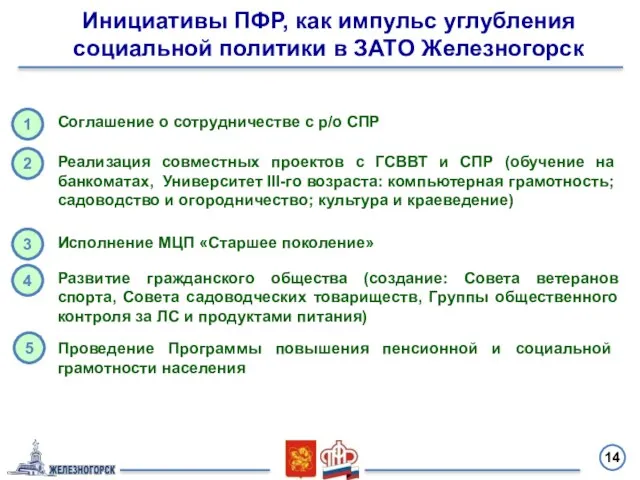 14 Соглашение о сотрудничестве с р/о СПР Реализация совместных проектов с ГСВВТ