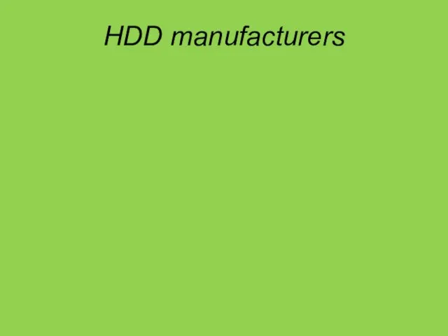 HDD manufacturers