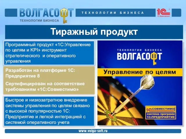 Тиражный продукт Программный продукт «1С:Управление по целям и KPI» инструмент стратегического и