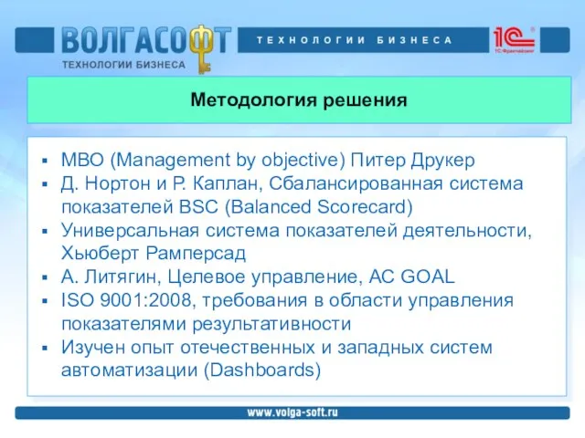 Методология решения МВО (Management by objective) Питер Друкер Д. Нортон и Р.