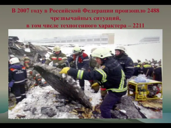 08/15/2023 В 2007 году в Российской Федерации произошло 2488 чрезвычайных ситуаций, в