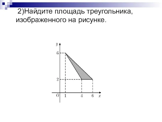 2)Найдите площадь треугольника, изображенного на рисунке.