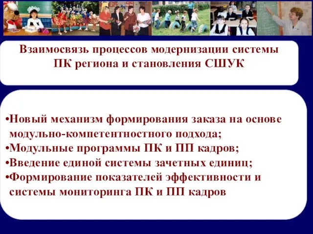 Новый механизм формирования заказа на основе модульно-компетентностного подхода; Модульные программы ПК и