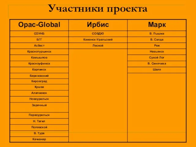 Участники проекта