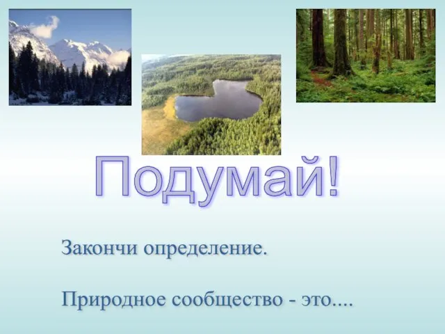 Подумай! Закончи определение. Природное сообщество - это....