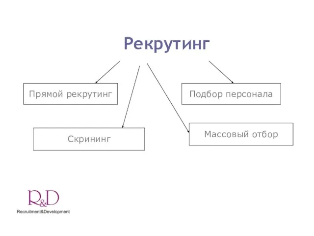 Рекрутинг Прямой рекрутинг Подбор персонала Скрининг Массовый отбор