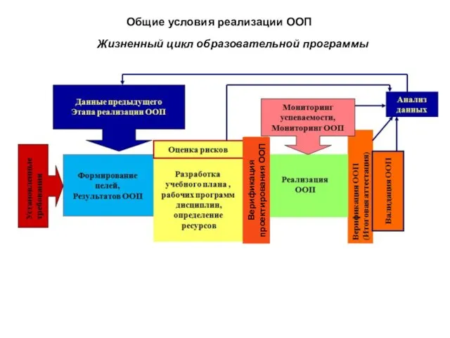 Общие условия реализации ООП Жизненный цикл образовательной программы Верификация проектирования ООП