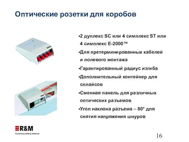 Оптические розетки для коробов 2 дуплекс SC или 4 симплекс ST или