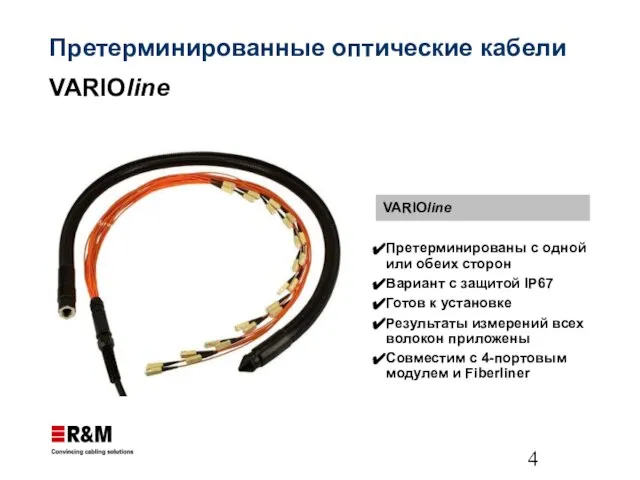 Претерминированные оптические кабели VARIOline