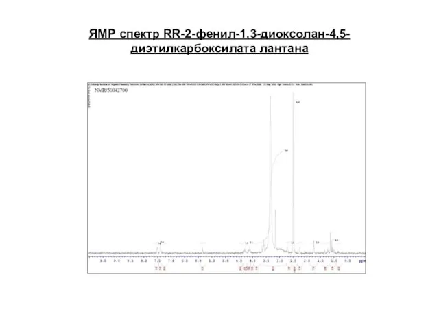 ЯМР спектр RR-2-фенил-1,3-диоксолан-4,5-диэтилкарбоксилата лантана