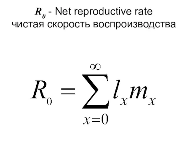 R0 - Net reproductive rate чистая скорость воспроизводства