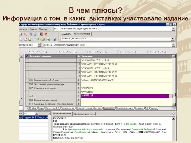 В чем плюсы? Информация о том, в каких выставках участвовало издание