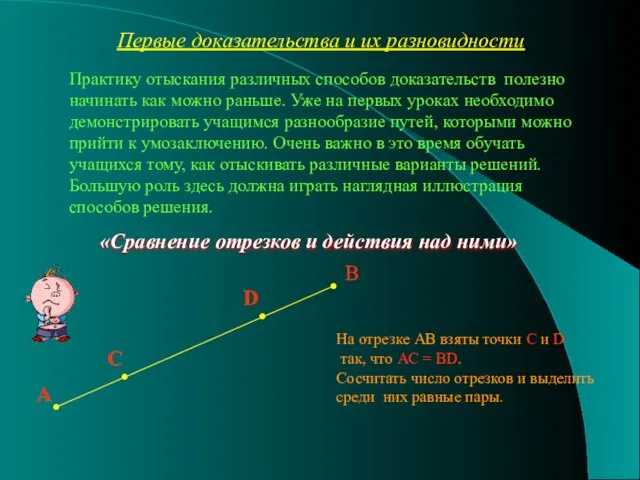 Первые доказательства и их разновидности Практику отыскания различных способов доказательств полезно начинать