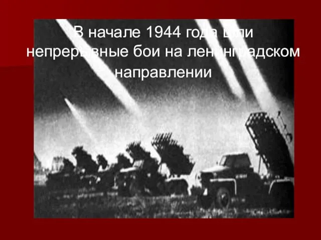 В начале 1944 года шли непрерывные бои на ленинградском направлении