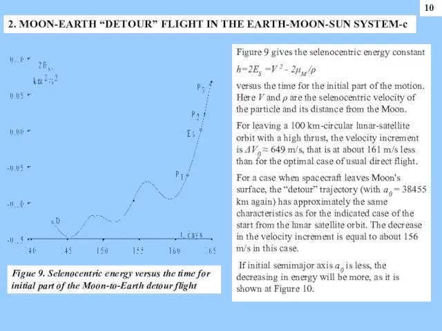 2. MOON-EARTH “DETOUR” FLIGHT IN THE EARTH-MOON-SUN SYSTEM-c Figure 9 gives the