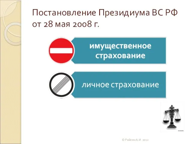 Постановление Президиума ВС РФ от 28 мая 2008 г. © Райлян А.И. 2012