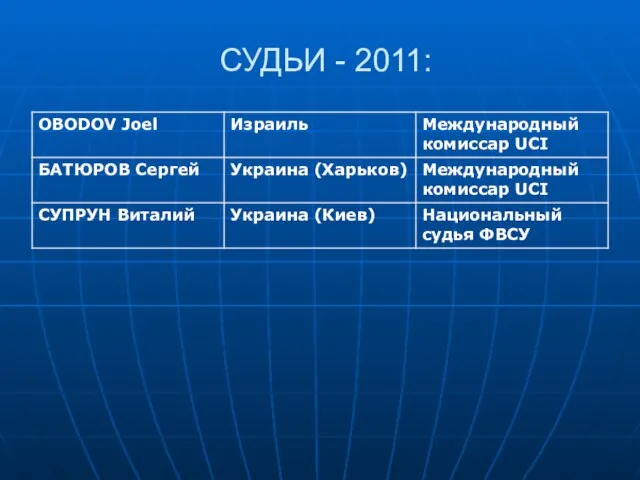 СУДЬИ - 2011: