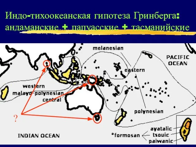 Индо-тихоокеанская гипотеза Гринберга: андаманские + папуасские + тасманийские ?