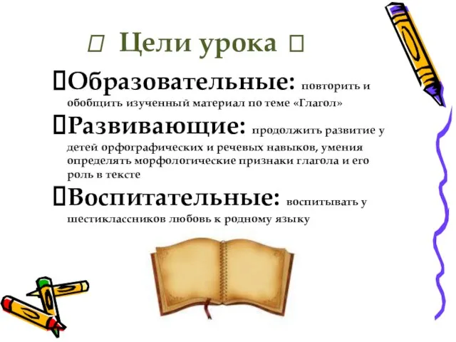 ? Цели урока ? Образовательные: повторить и обобщить изученный материал по теме