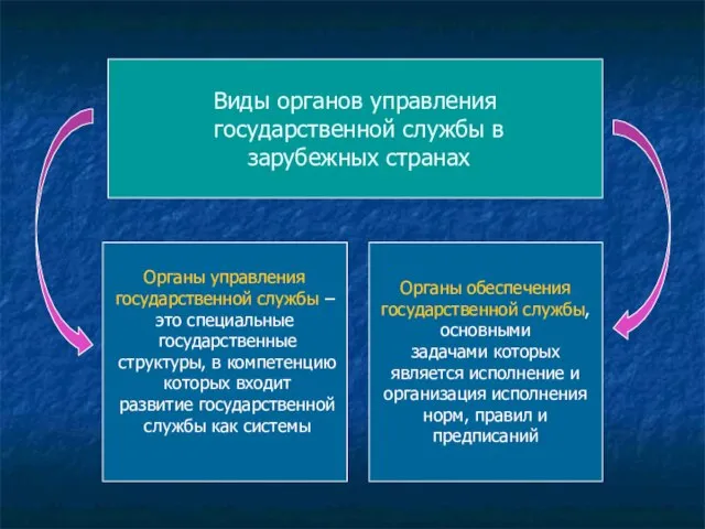 Виды органов управления государственной службы в зарубежных странах Органы управления государственной службы