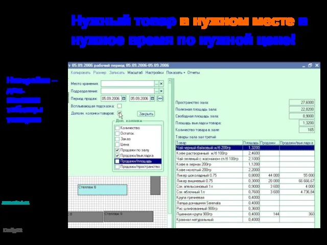 Нужный товар в нужном месте в нужное время по нужной цене! Настройки