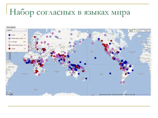 Набор согласных в языках мира