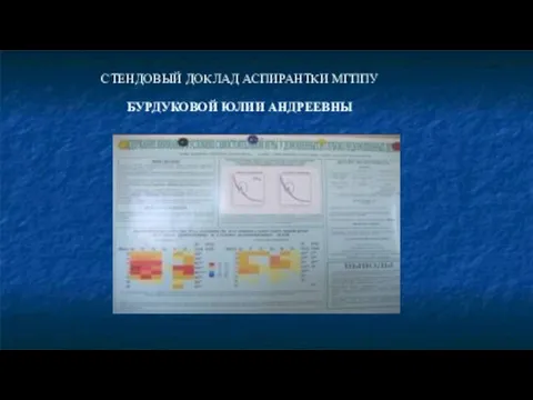 СТЕНДОВЫЙ ДОКЛАД АСПИРАНТКИ МГППУ БУРДУКОВОЙ ЮЛИИ АНДРЕЕВНЫ