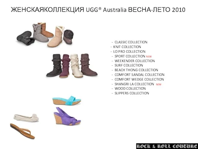 ЖЕНСКАЯКОЛЛЕКЦИЯ UGG® Australia ВЕСНА-ЛЕТО 2010 - CLASSIC COLLECTION KNIT COLLECTION LO PRO