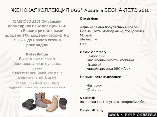 CLASSIC COLLECTION : самая популярная из коллекций UGG в России ритейлерами продано