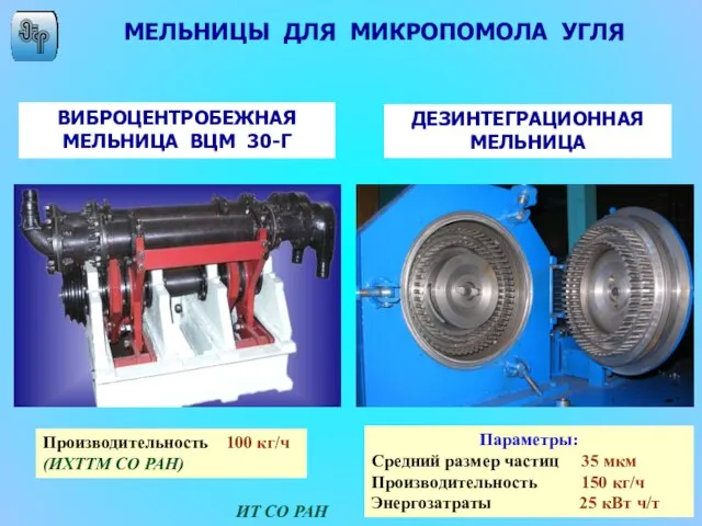 Параметры: Средний размер частиц 35 мкм Производительность 150 кг/ч Энергозатраты 25 кВт