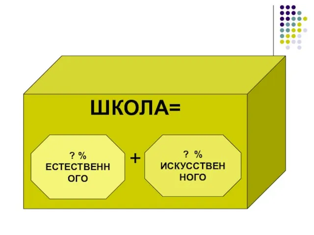 ШКОЛА= + ? % ЕСТЕСТВЕННОГО ? % ИСКУССТВЕННОГО