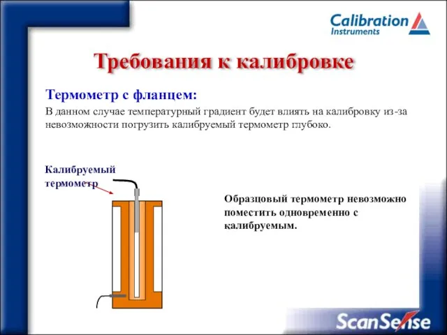 Термометр с фланцем: В данном случае температурный градиент будет влиять на калибровку
