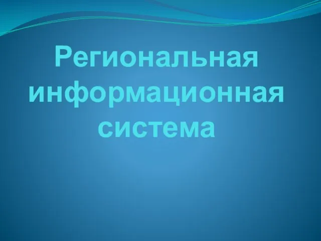 Региональная информационная система