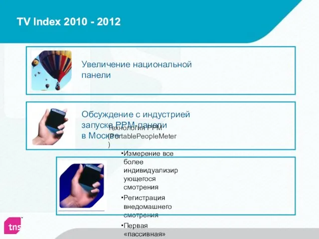 TV Index 2010 - 2012 Увеличение национальной панели Обсуждение с индустрией запуска