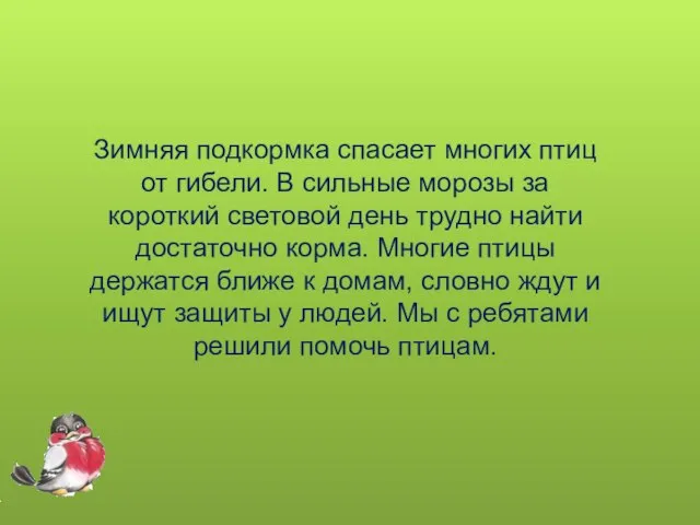 Зимняя подкормка спасает многих птиц от гибели. В сильные морозы за короткий