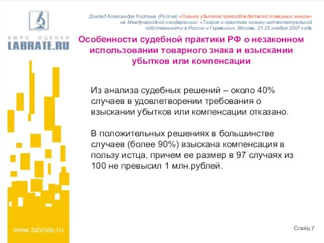 Особенности судебной практики РФ о незаконном использовании товарного знака и взыскании убытков